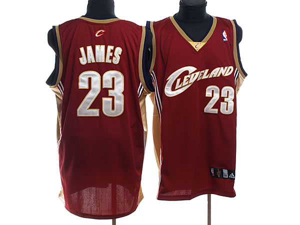 NBA Cleveland Cavaliers 23 Lebron James Red Authentic Jersey